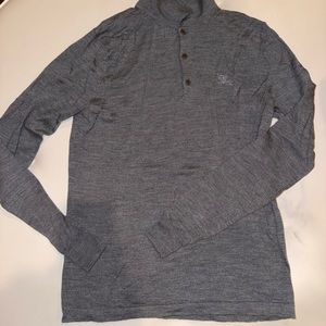 Burberry Brit Gray Knit Henley Pullover